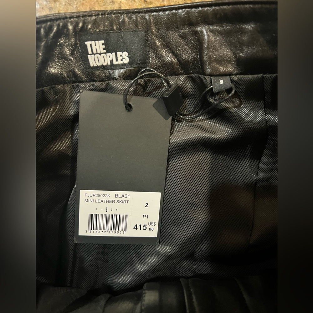 The Kooples Lambskin Leather Mini Skirt Black High Waist Zip Front Sz FR 2/US 6 - Picture 10 of 14